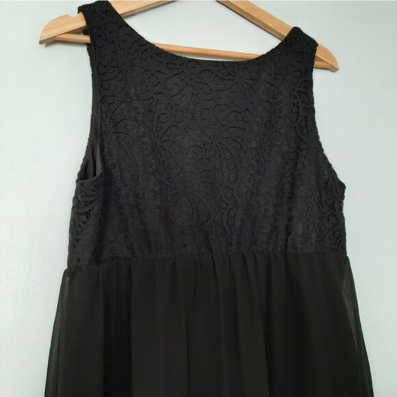 H&M Mama Maternity Baby Doll Empire Floral Lace Pleated Plisse Dress Black Sz M - Picture 13 of 14